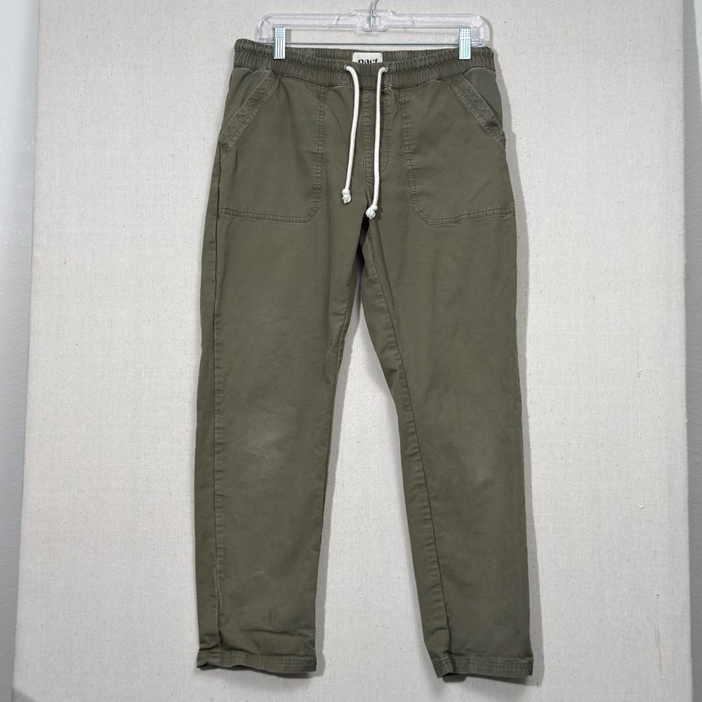 Pact Pants Mens Large Green Organic Cotton Drawstring Elastic Waist Stretch